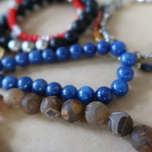 22 Pc Boho Beaded Bracelet Bundle Lot Gemstone Crystal Stack Boho Hippie Craft - Picture 4 of 13